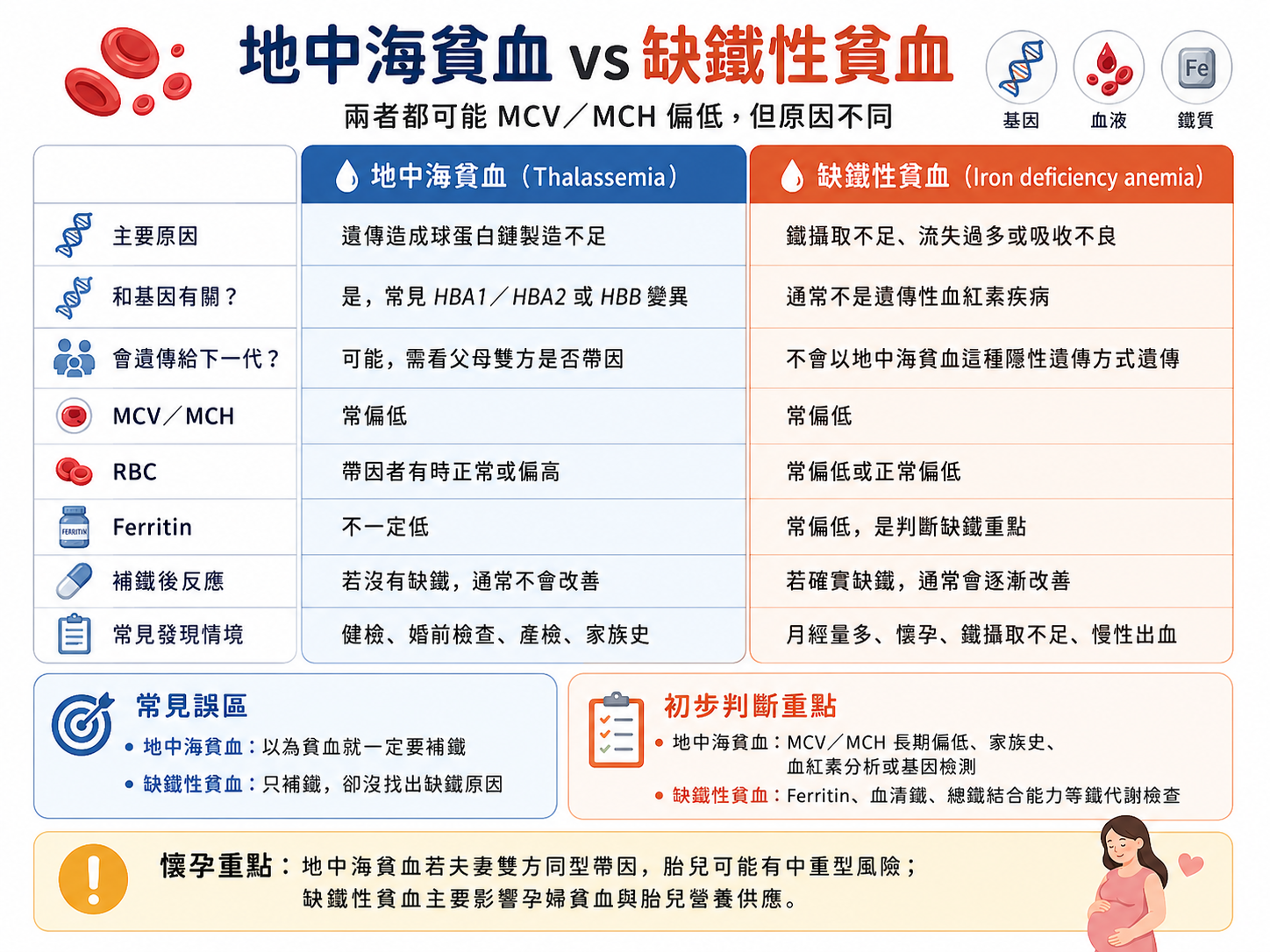 地中海貧血和缺鐵性貧血差在哪?